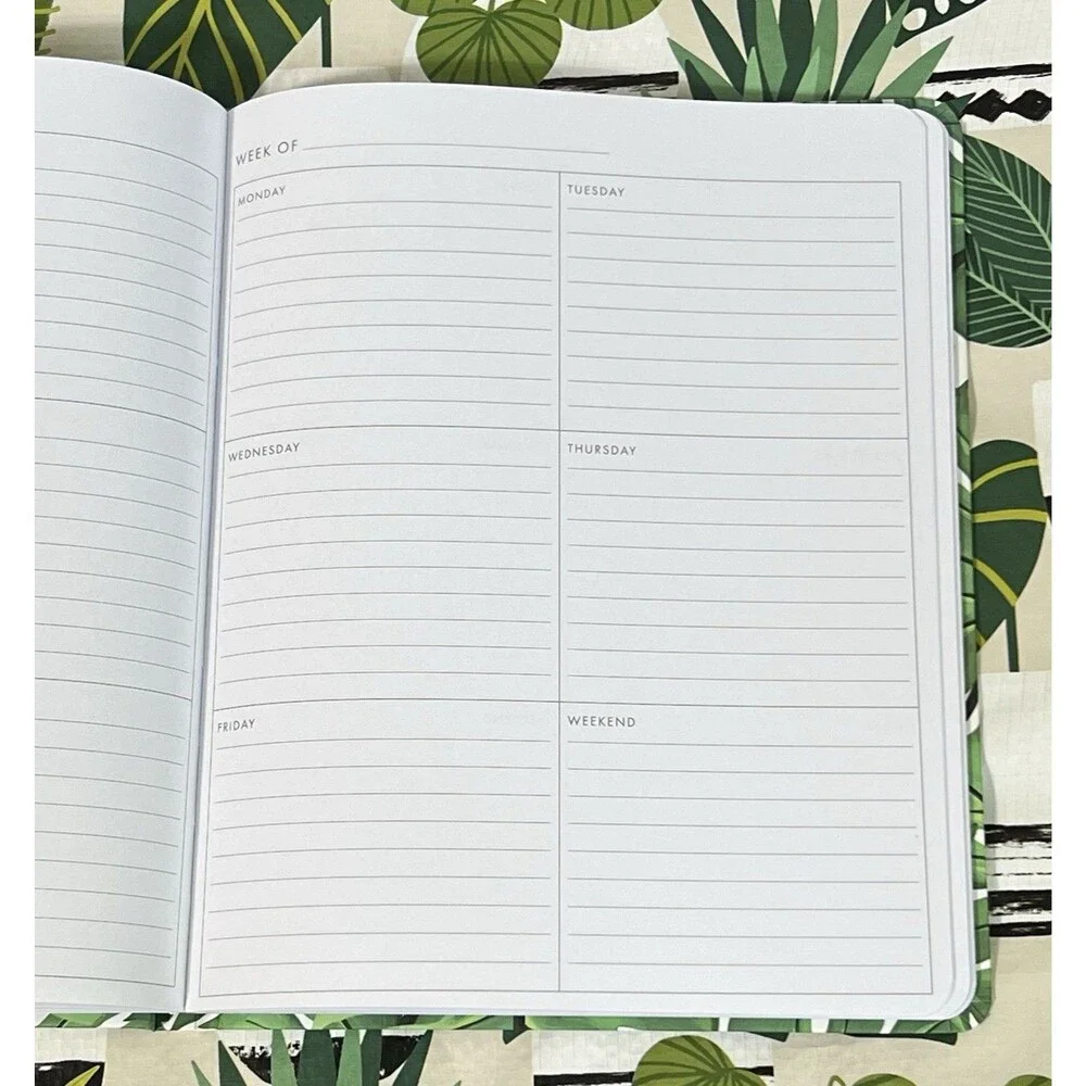 Monstera Leaf 12 Month Undated Weekly and Monthly Planner Green Hardcover